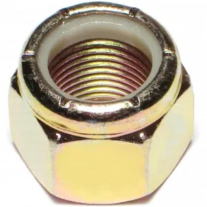 1-1/4"-12 Grade 8 Nylon Lock Nuts - Yellow Zinc - Fine Thread - 5 Pack