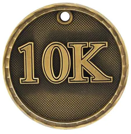 2" 3D 10K Race Medal