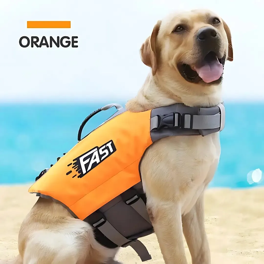 Adjustable Reflective Dog Life Jacket with Rescue Handle