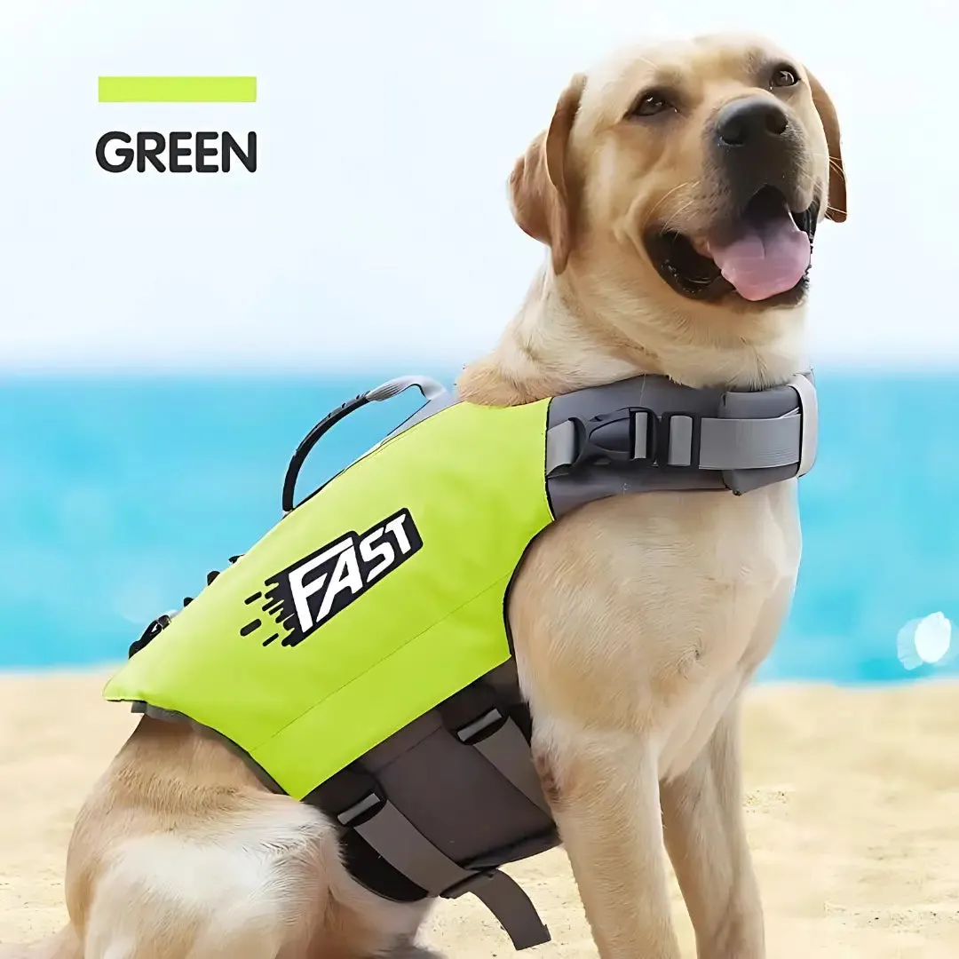 Adjustable Reflective Dog Life Jacket with Rescue Handle