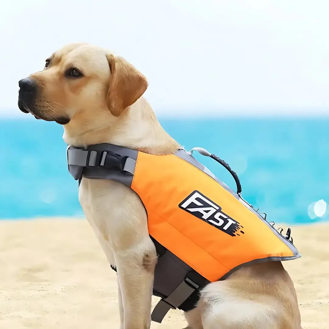 Adjustable Reflective Dog Life Jacket with Rescue Handle