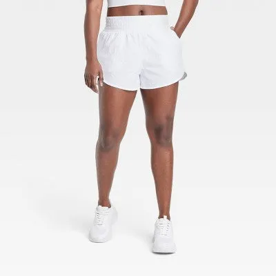 All In Motion Women's High Waist Crinkle Shorts Running Sports Shorts UPF 50 