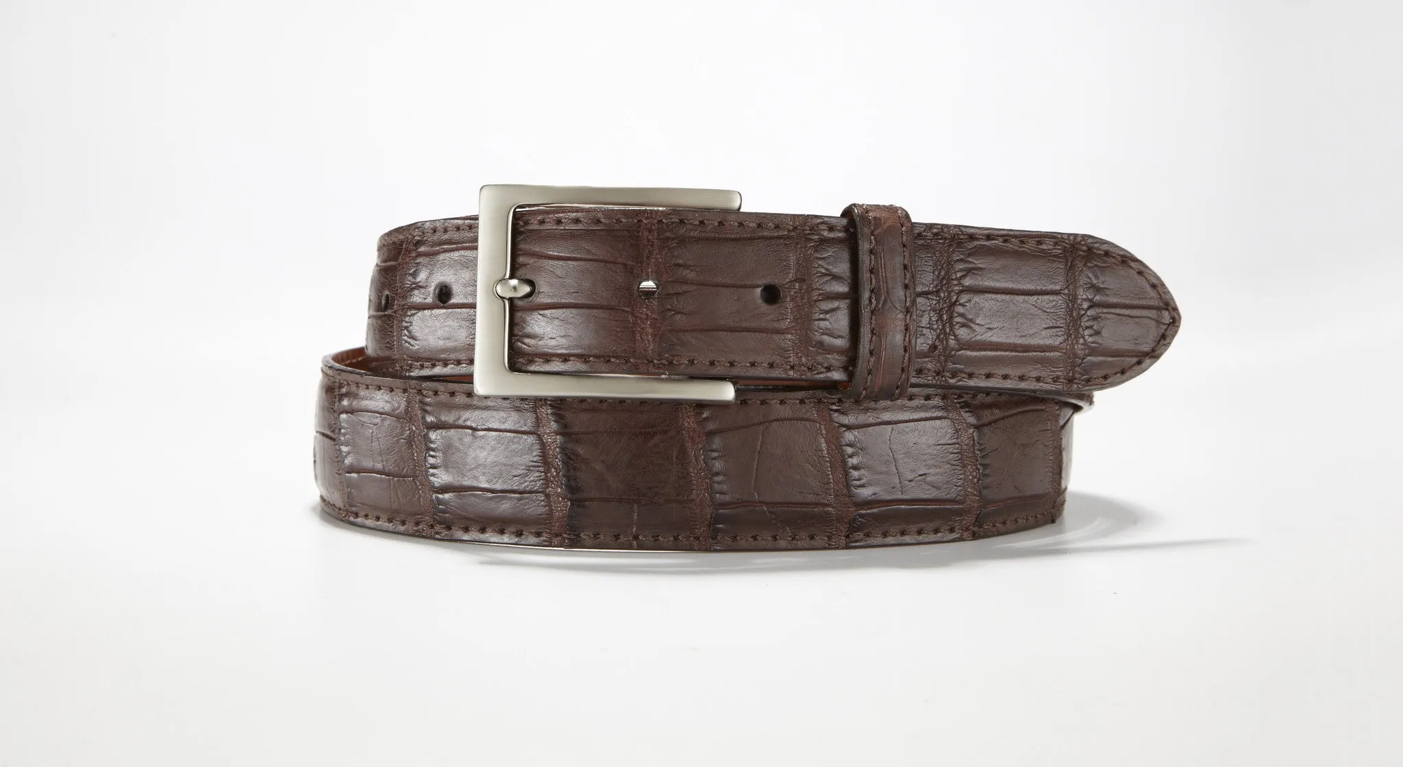 American Alligator Belt - Matte 1 3/8" - 35mm (Cognac)