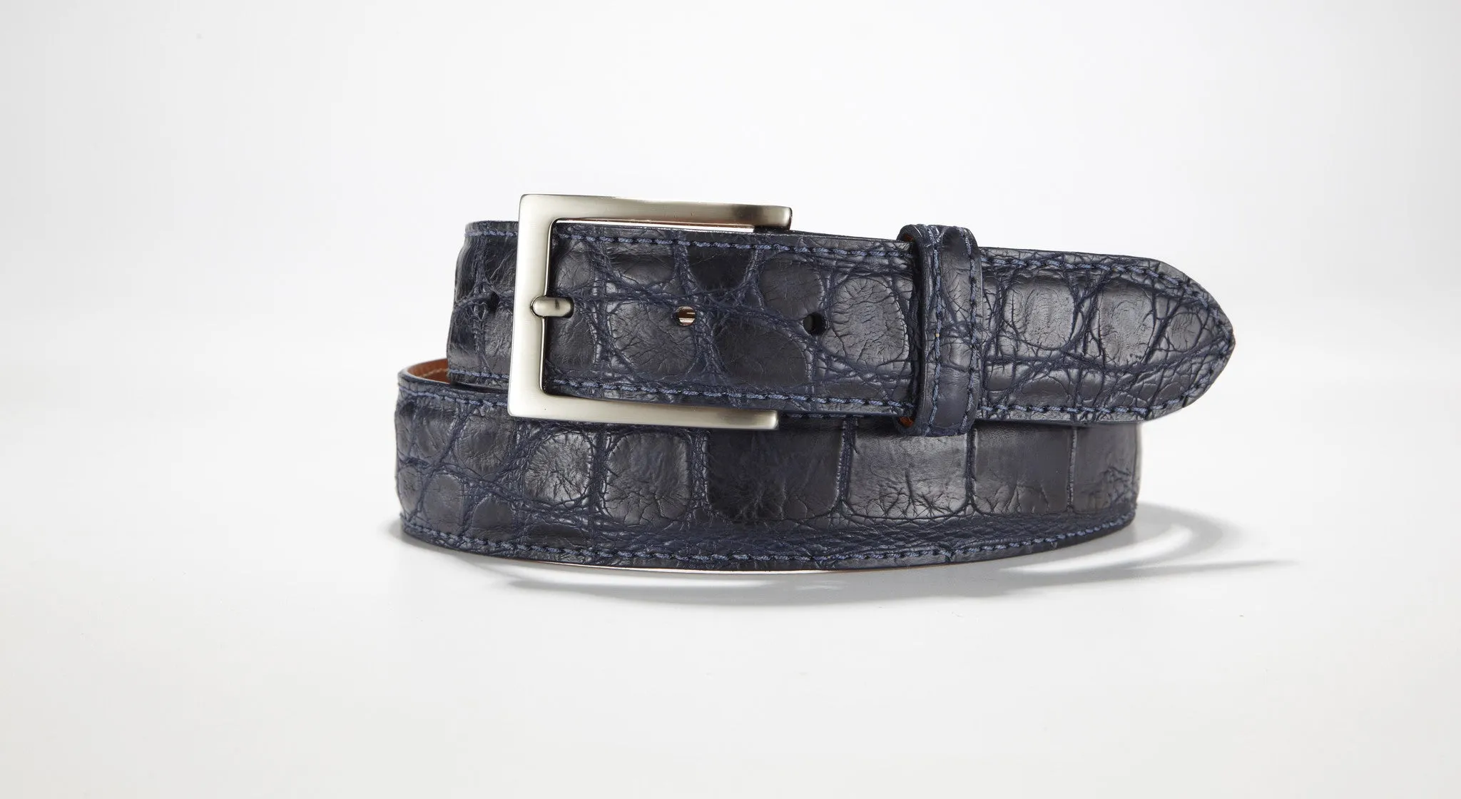 American Alligator Belt - Matte 1 3/8" - 35mm (Cognac)