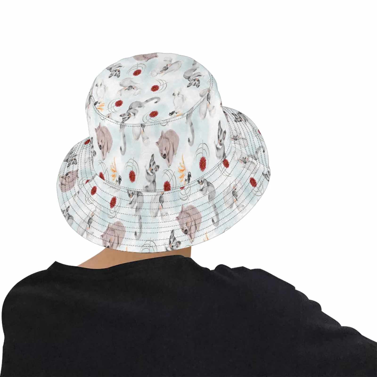 Australian Animals Koala, Sugar Glider, Wombat  Unisex Summer Single-Layer Bucket Hat