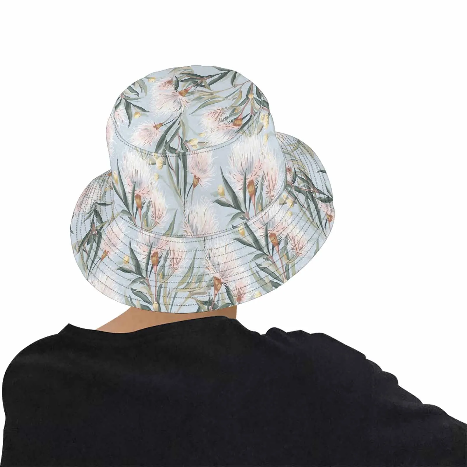 Australian Floral Blue  Unisex Summer Single-Layer Bucket Hat