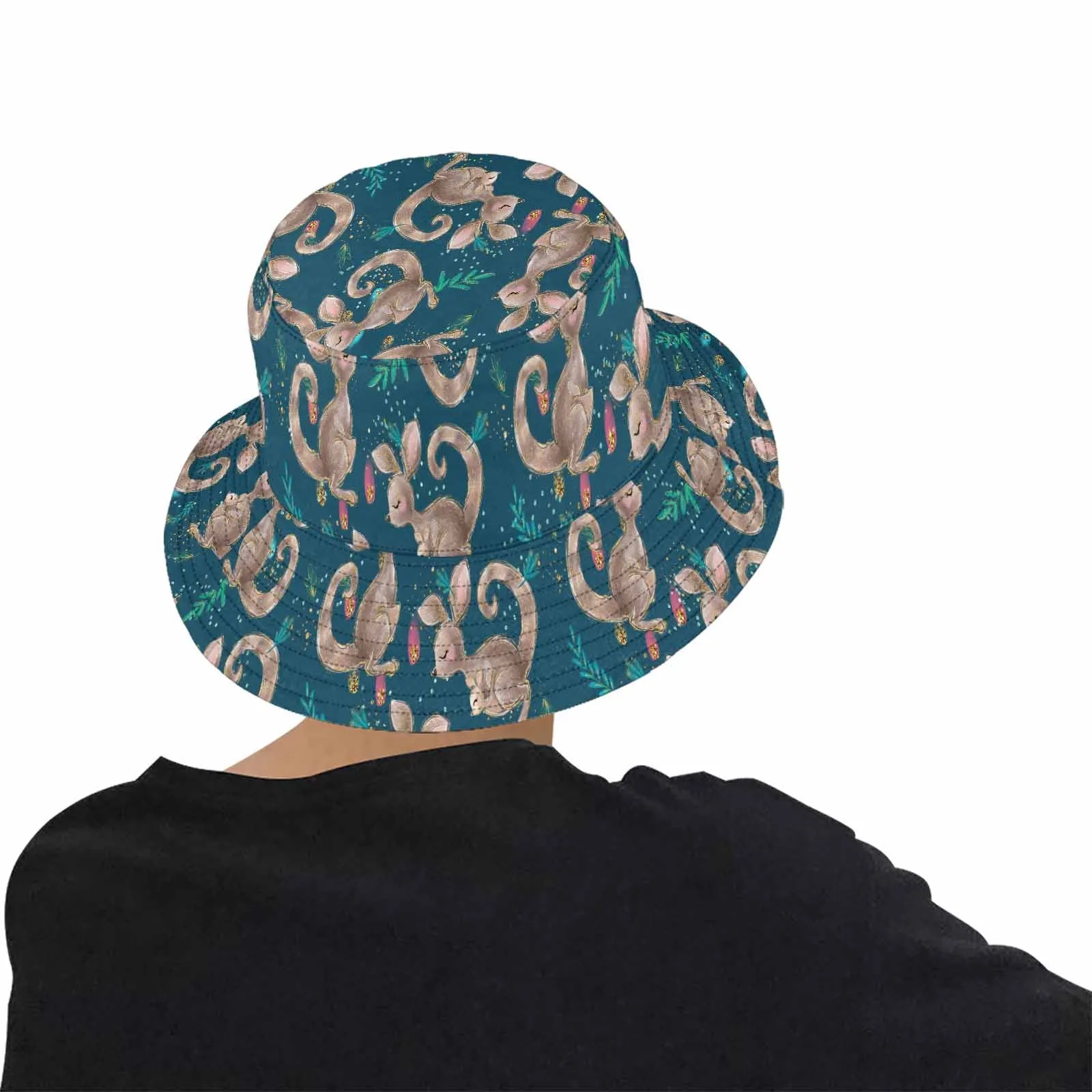 Australian Kangaroos Blue  Unisex Summer Single-Layer Bucket Hat