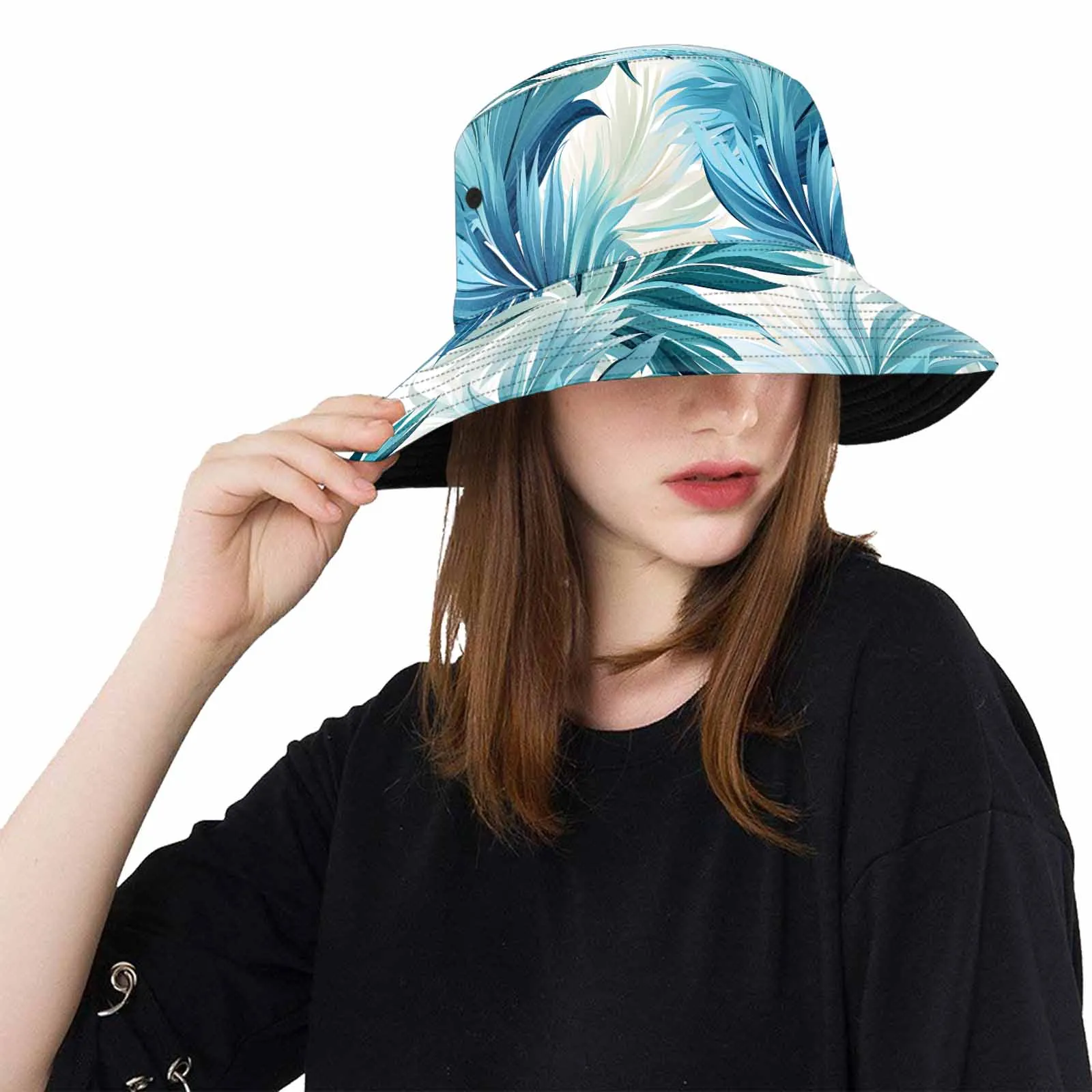 Blue Palms  Unisex Summer Single-Layer Bucket Hat