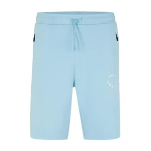 BOSS Headlo Circular Logo Light Blue Sweat Short