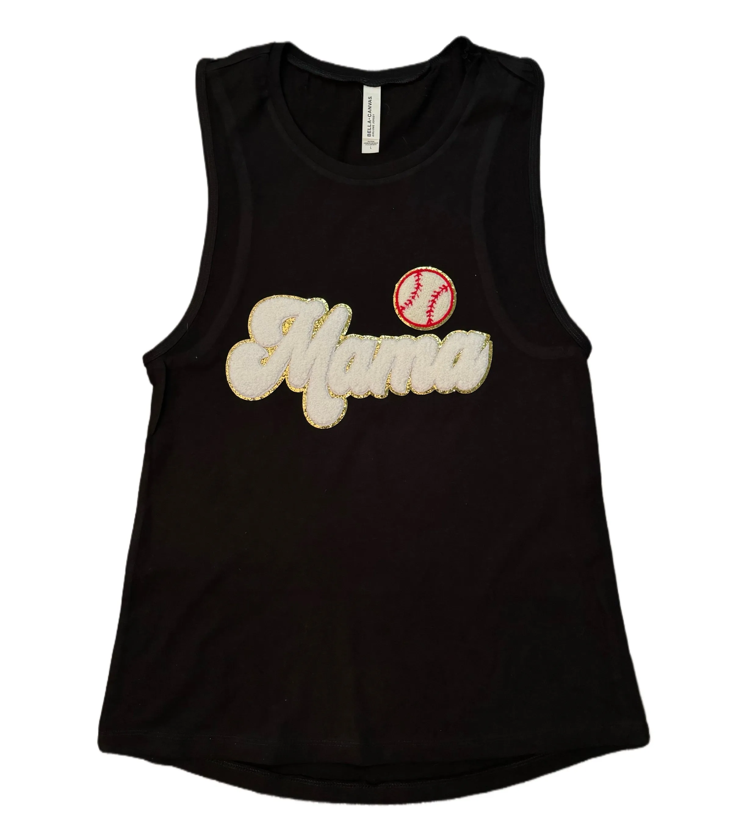 Chenille Patch Baseball Mama Tank Tops (Various Styles)