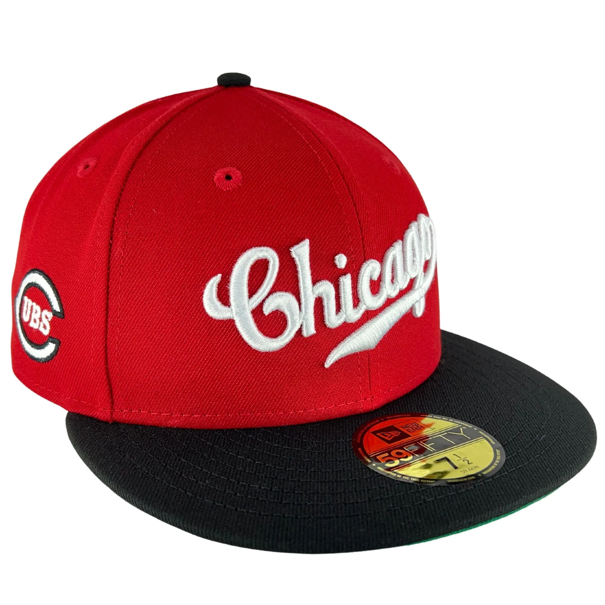 Chicago Cubs Red/Black/Green UV Script New Era 59FIFTY Fitted Hat