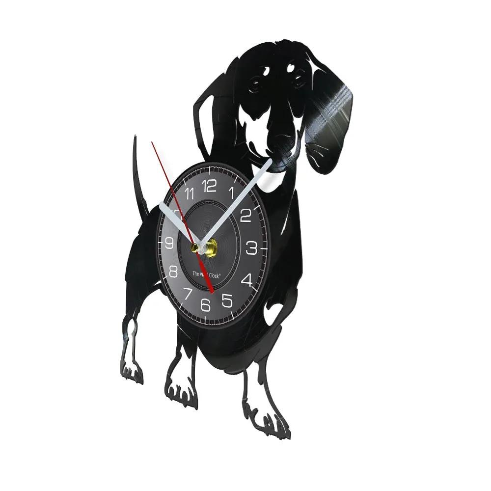 Dachshund Dog Vinyl Record Wall Clock Doxie Home Decor Wiener Dog  Dachshund lover Sausage Dog Lovers Gift