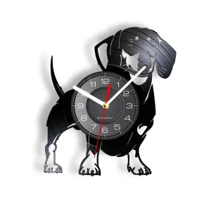 Dachshund Dog Vinyl Record Wall Clock Doxie Home Decor Wiener Dog  Dachshund lover Sausage Dog Lovers Gift