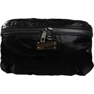 Dolce & Gabbana Black Nylon Fabric Belt Waist Fanny Pack Bag