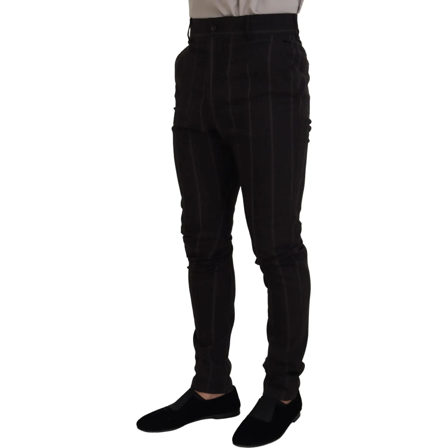 Dolce & Gabbana Elegant Black Striped Chino Pants