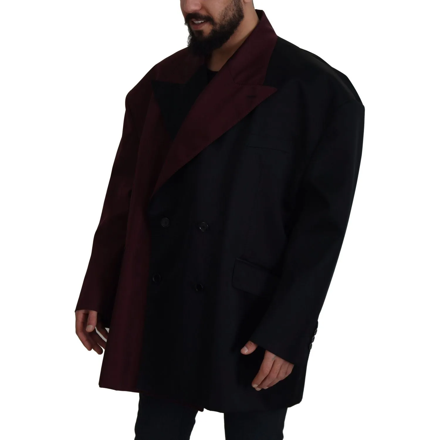 Dolce & Gabbana Elegant Bordeaux Double-Breasted Jacket