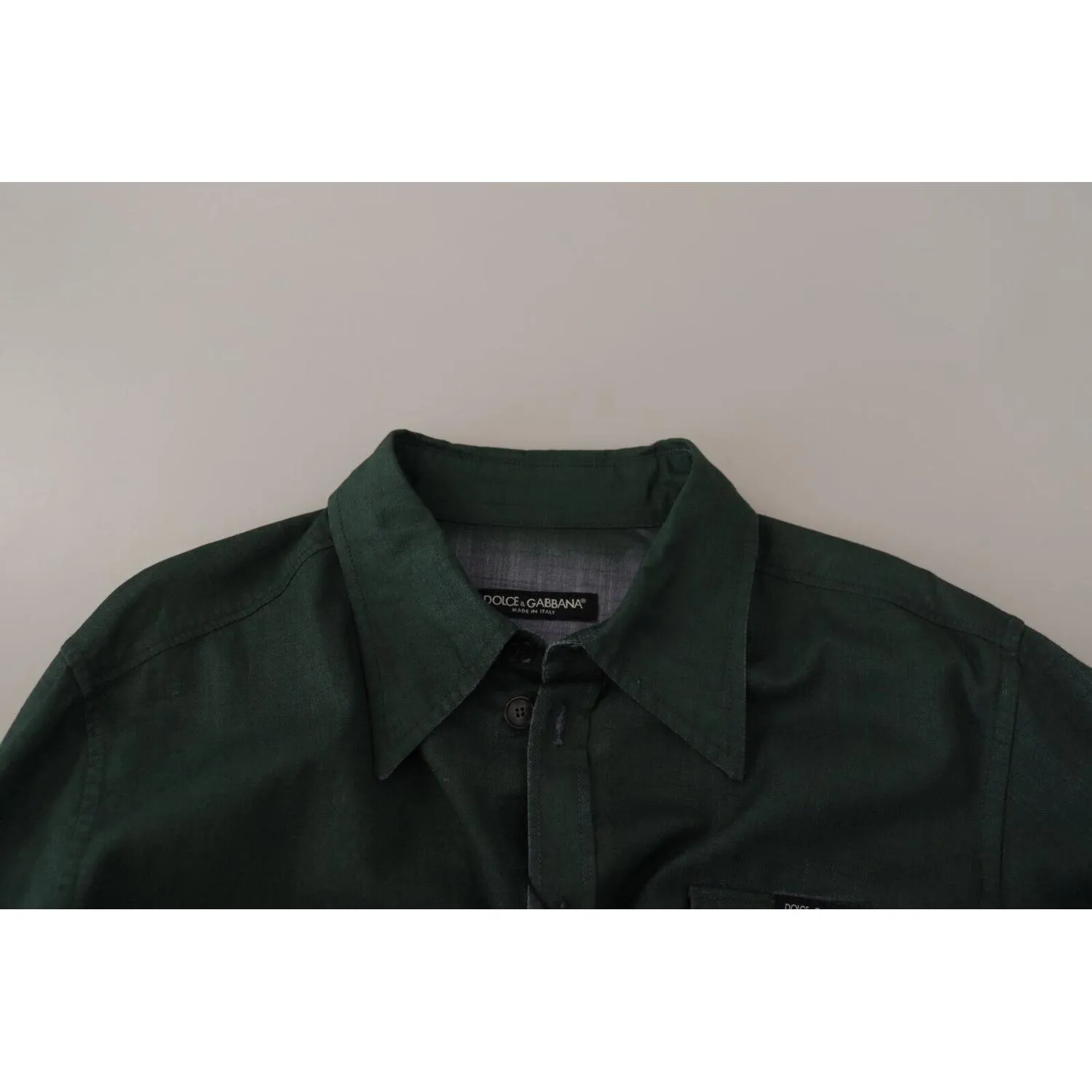 Dolce & Gabbana Emerald Elegance Slim Fit Casual Shirt