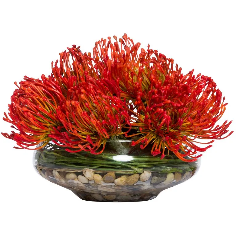 Fire Orange Pincushion Small Centerpiece Yacht Silks Arrangement