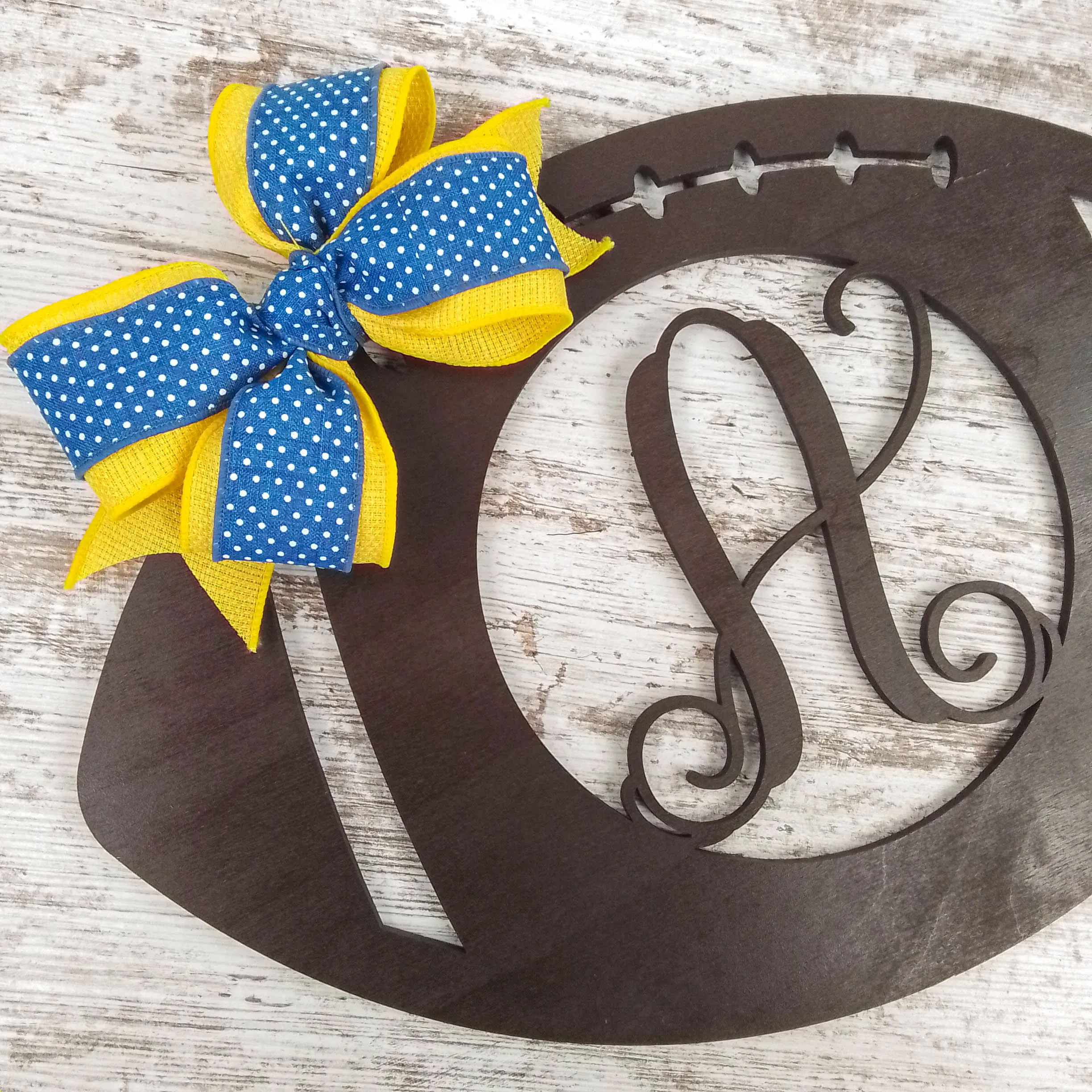 Football Wreath Decorations | Football Monogram Door Hanger