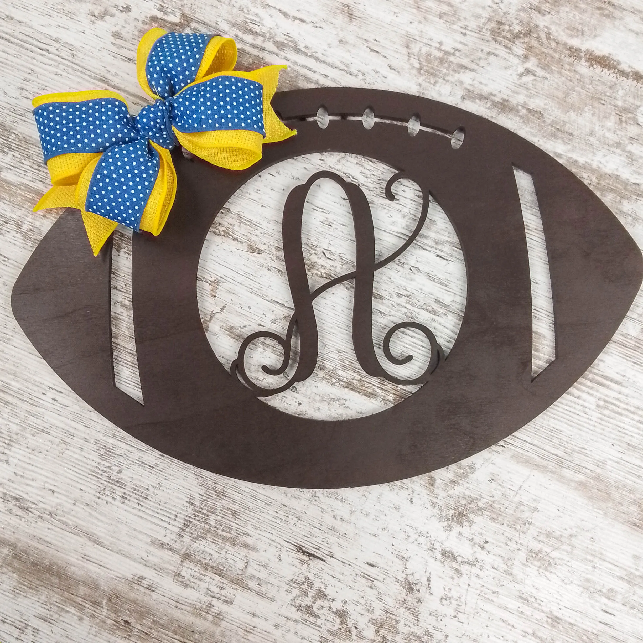 Football Wreath Decorations | Football Monogram Door Hanger