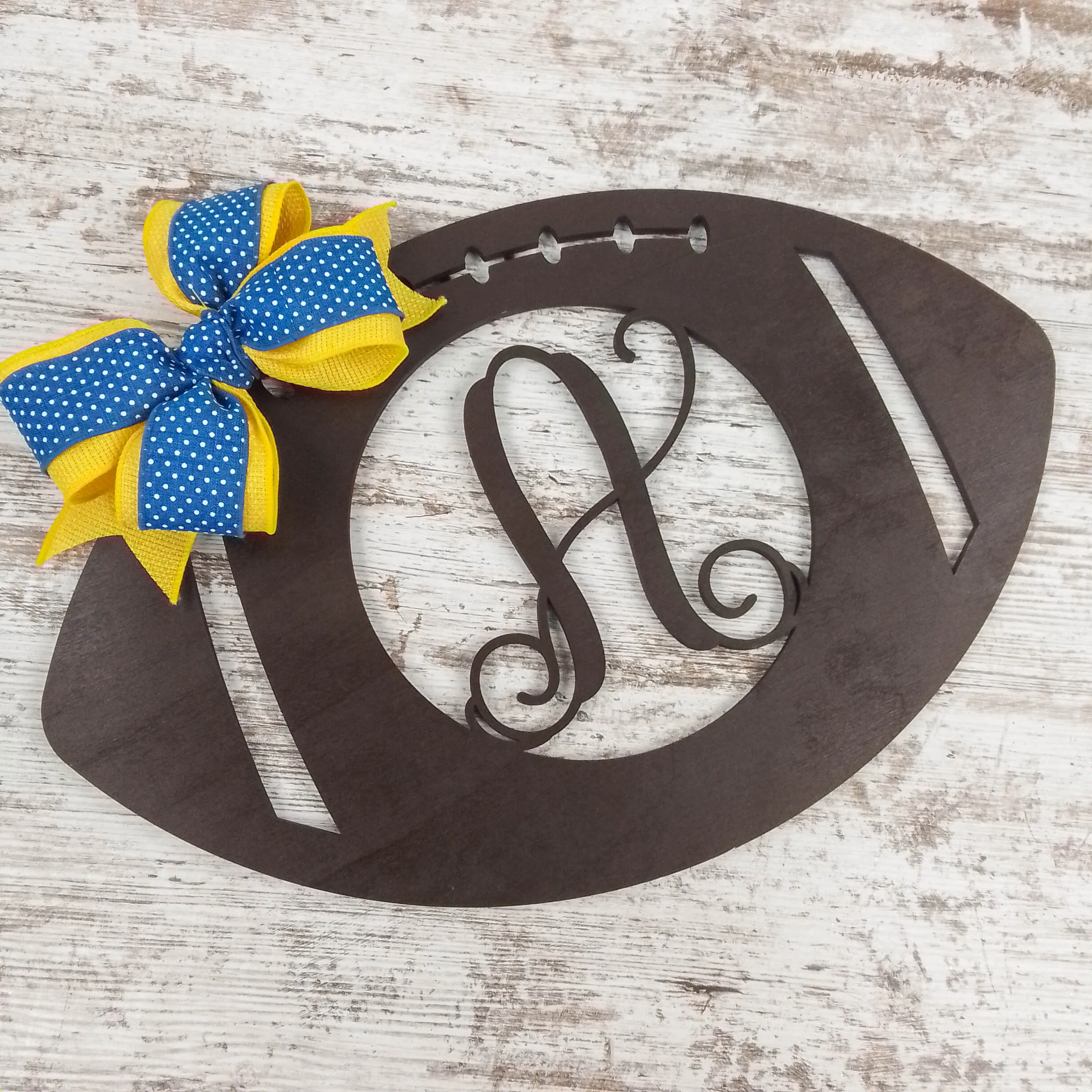 Football Wreath Decorations | Football Monogram Door Hanger