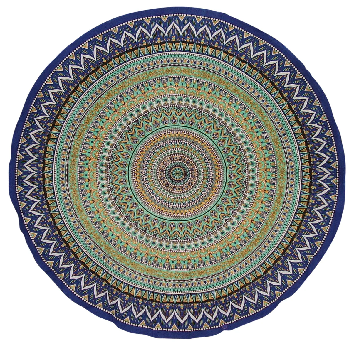 Geometric Pattern Round Cotton Tablecloth 90" x 90" Multi Color