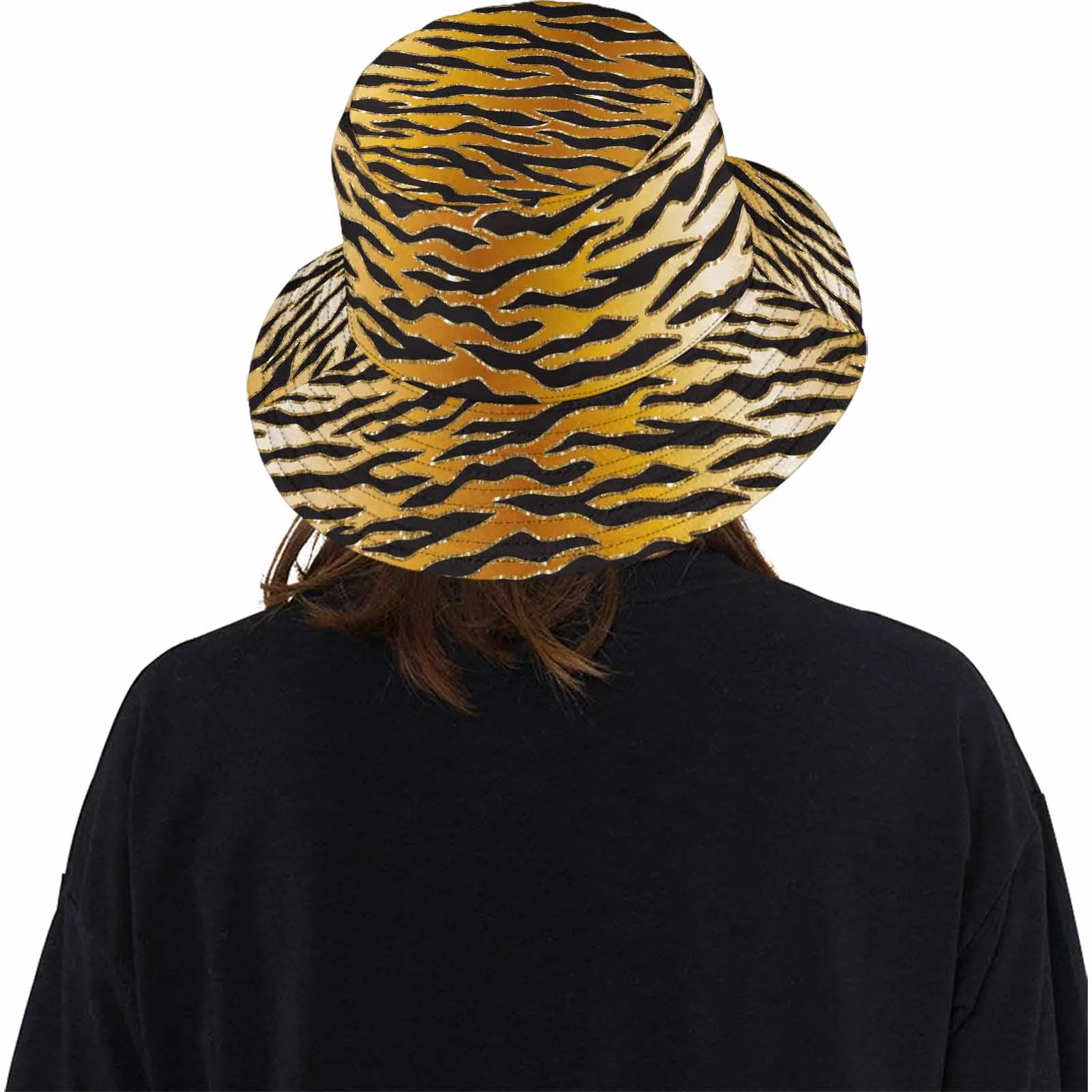 Glitter Gold Animal Print  Unisex Summer Single-Layer Bucket Hat