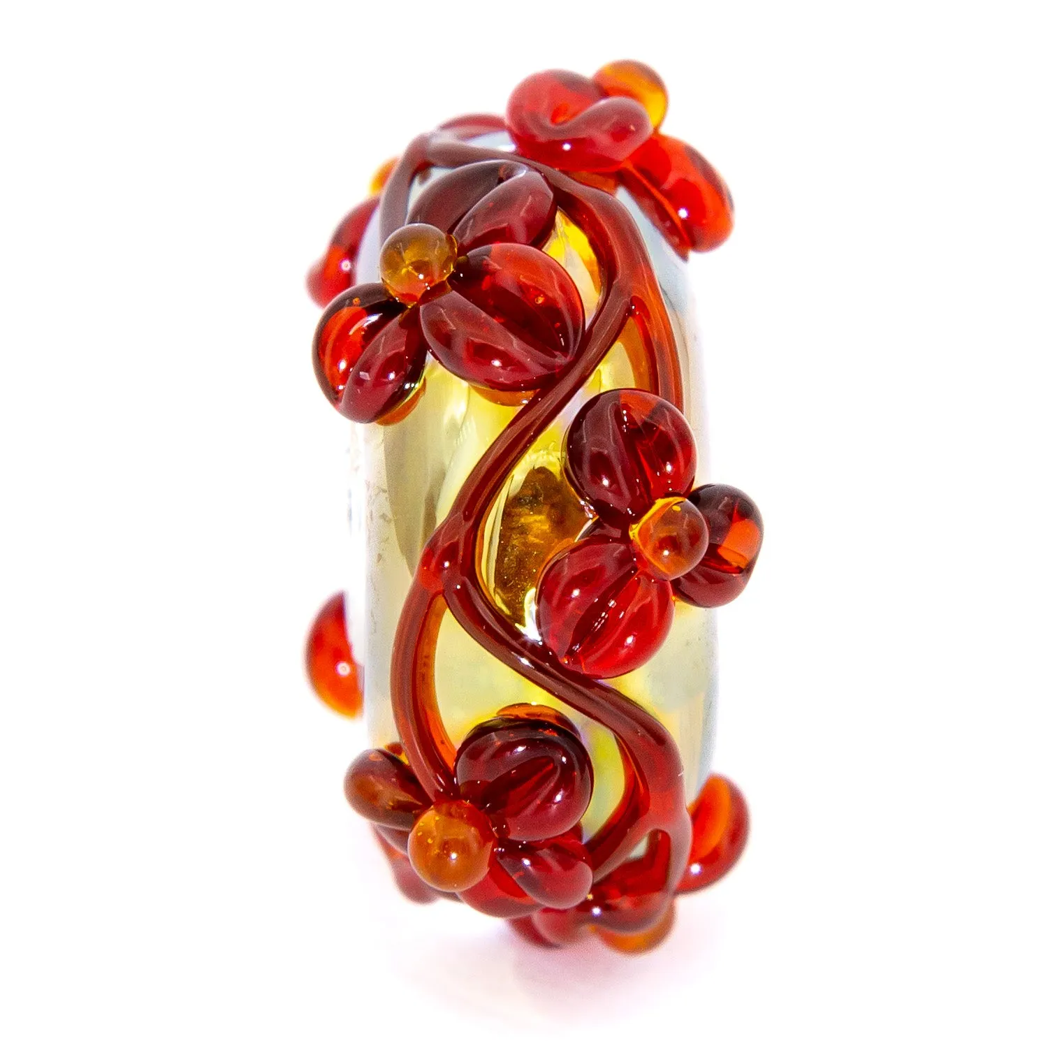 Gold Oil Bright Red Flowertwig