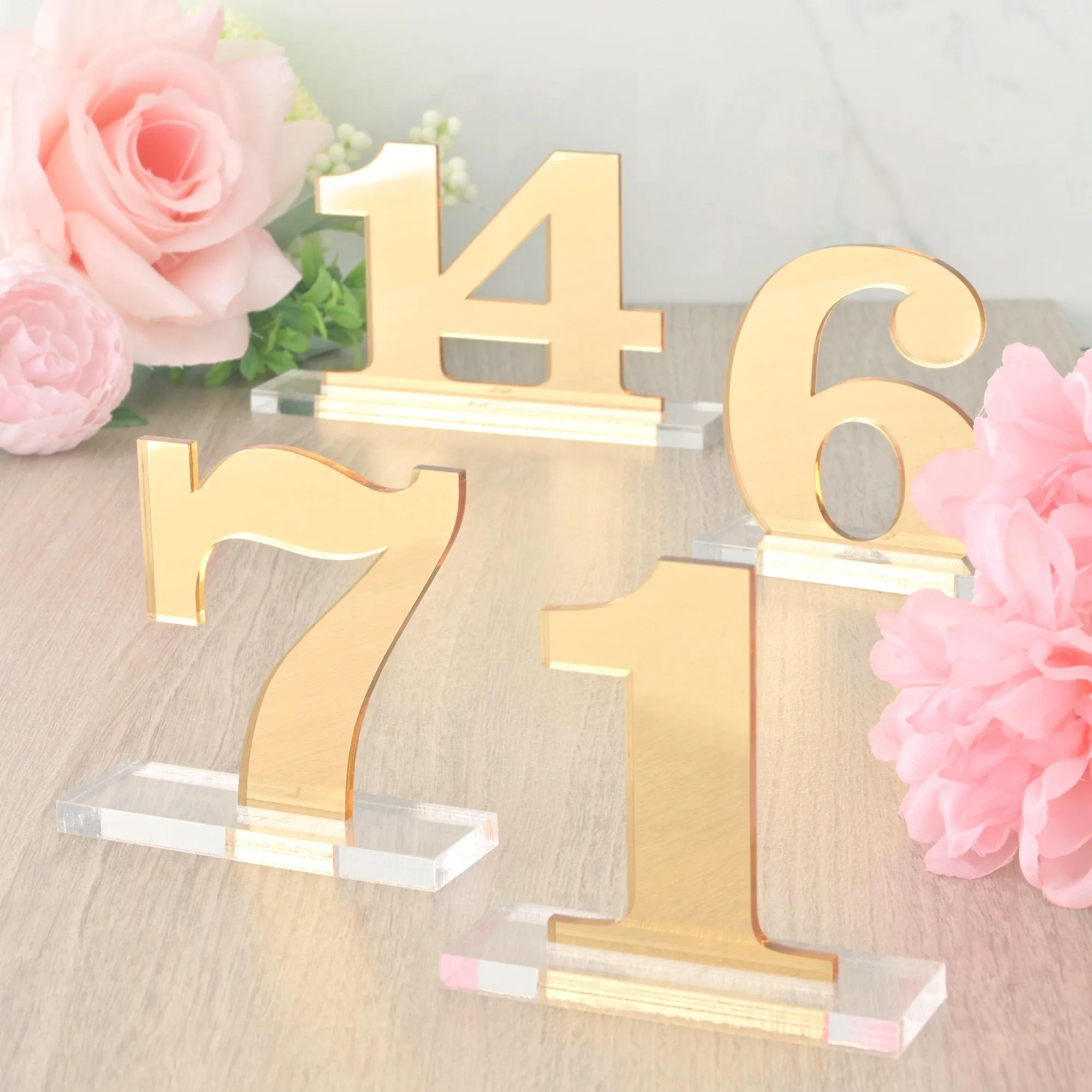 Gold Wedding Table Numbers for Wedding Reception Décor and Events