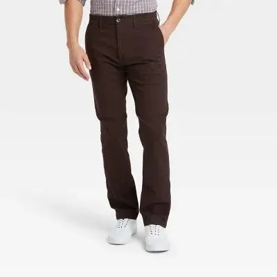 Goodfellow & Co Men's Mid Rise Slim Leg Slim Straight Chino Pants Stretch