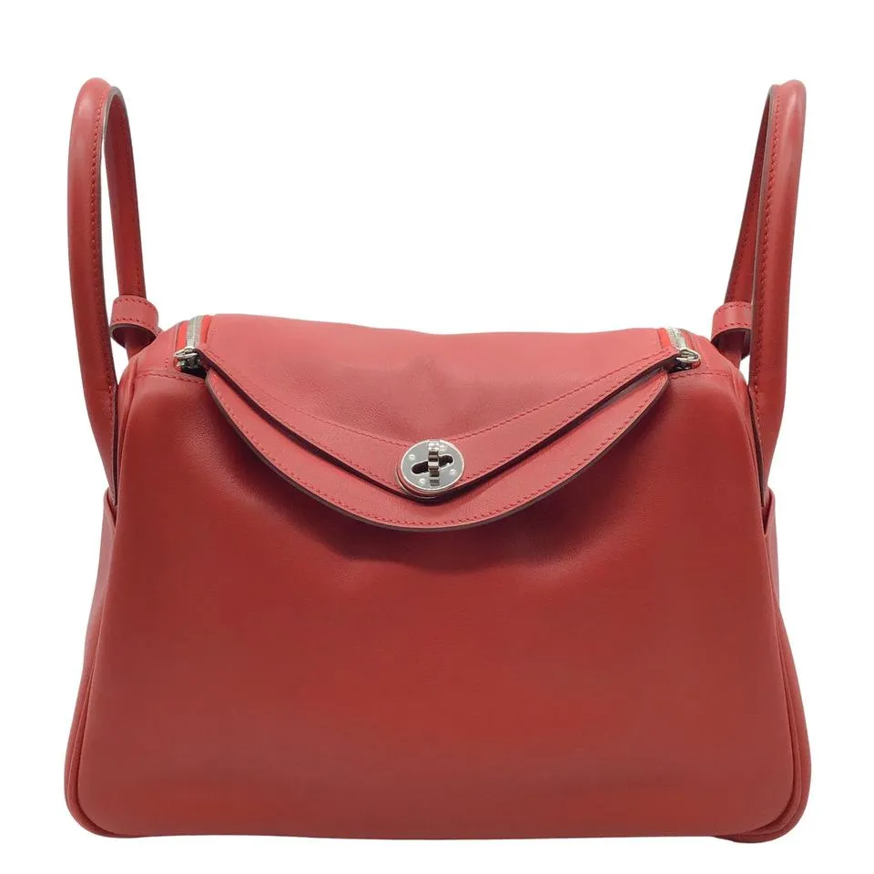 Hermès Lindy 2008 Rouge Togo Leather 30cm Shoulder Bag