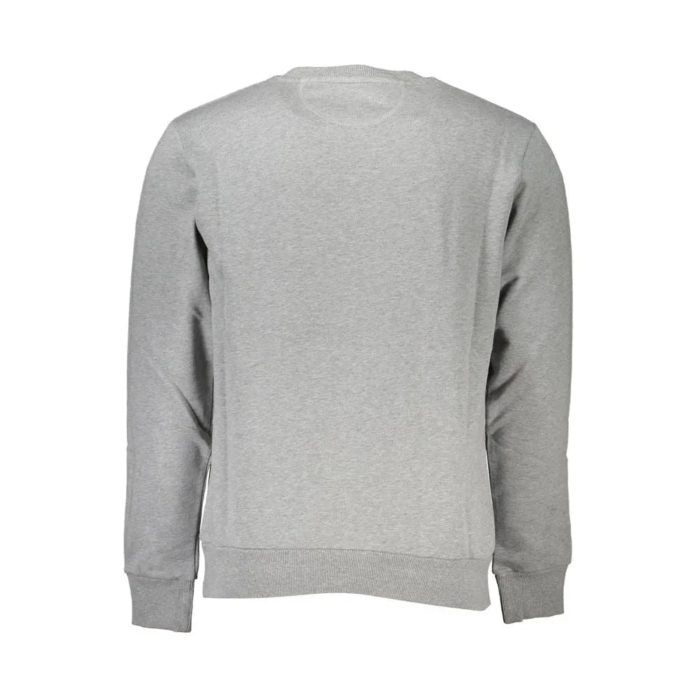 La Martina Chic Gray Crew Neck Cotton Sweatshirt