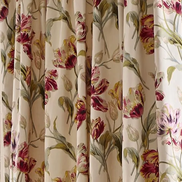 Laura Ashley Gosford Pencil Pleat Curtains - Cranberry