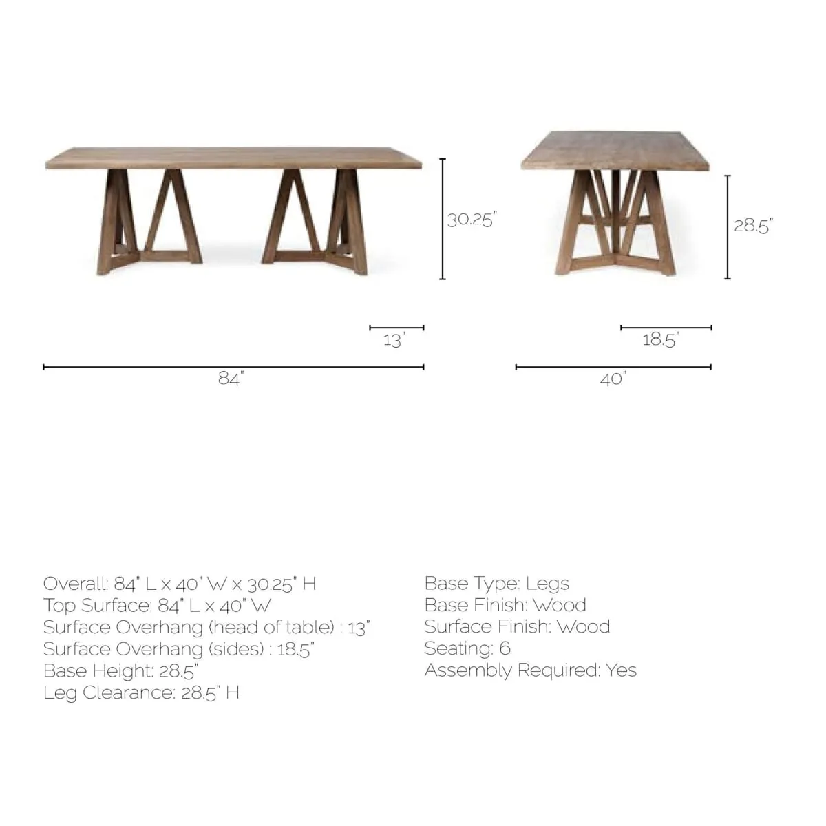 Legolas Dining Table Brown Wood | Rectangle