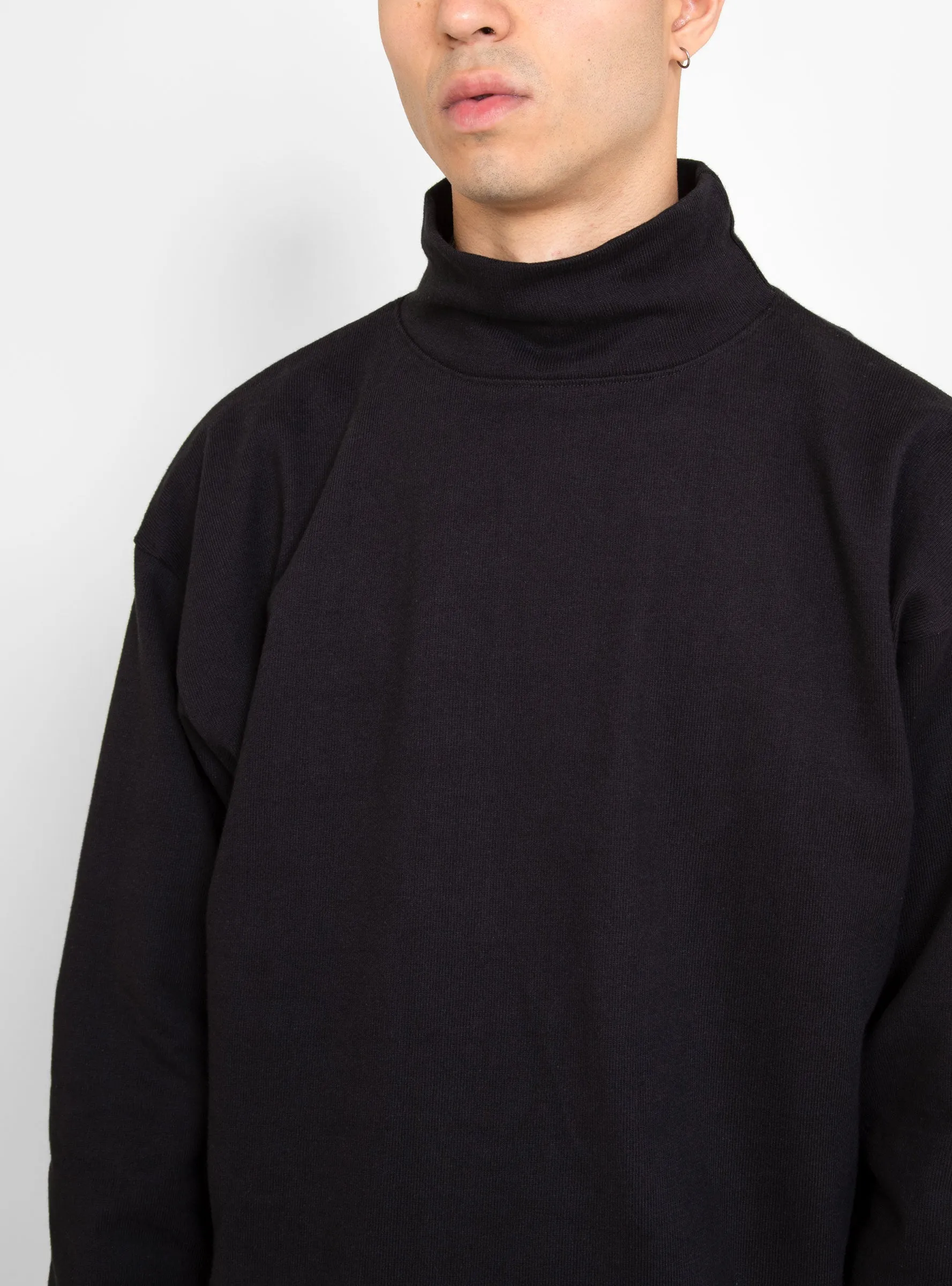 Long Sleeve High Neck Tee Black