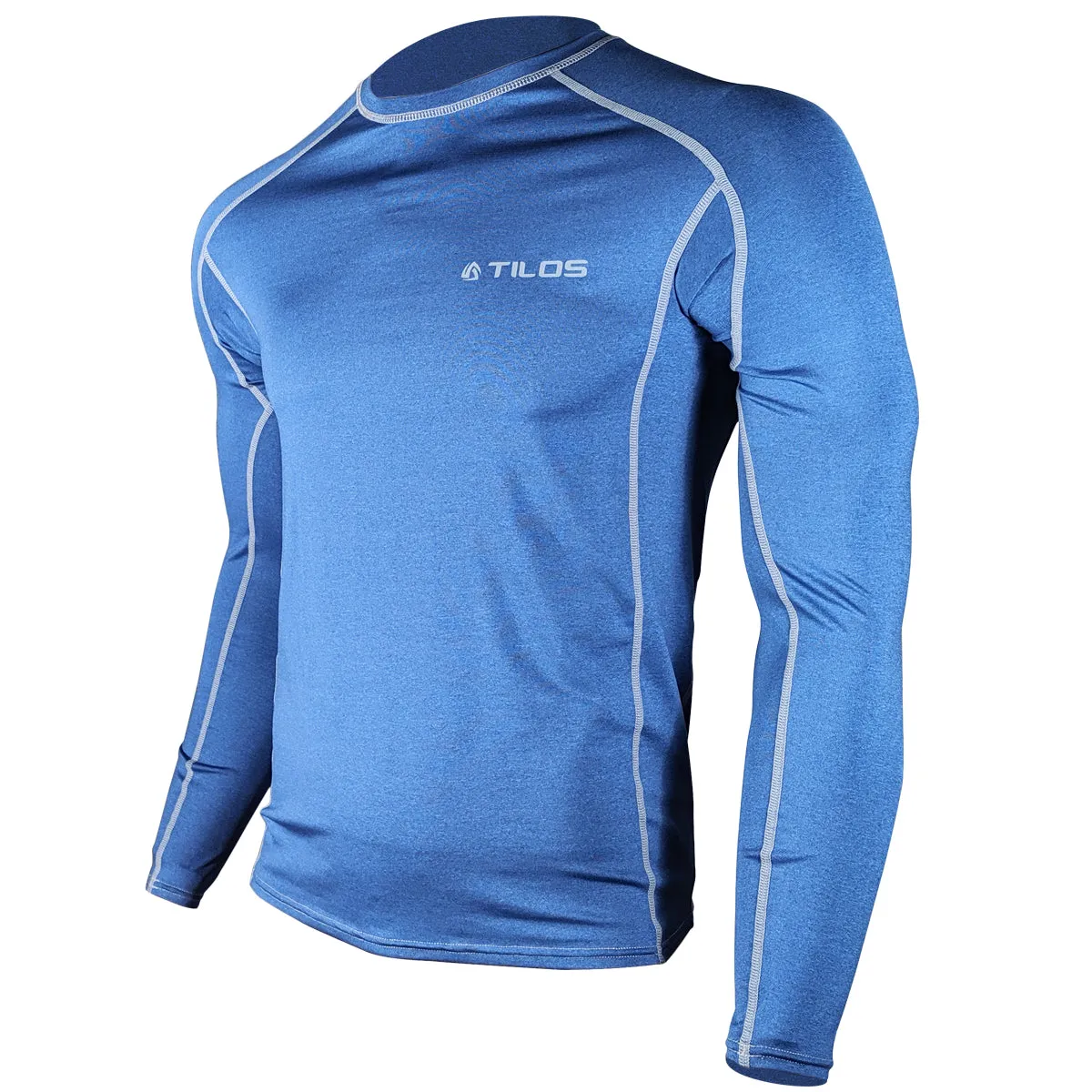 Men's 6oz Long Sleeve Rash Guard, Heather Marine