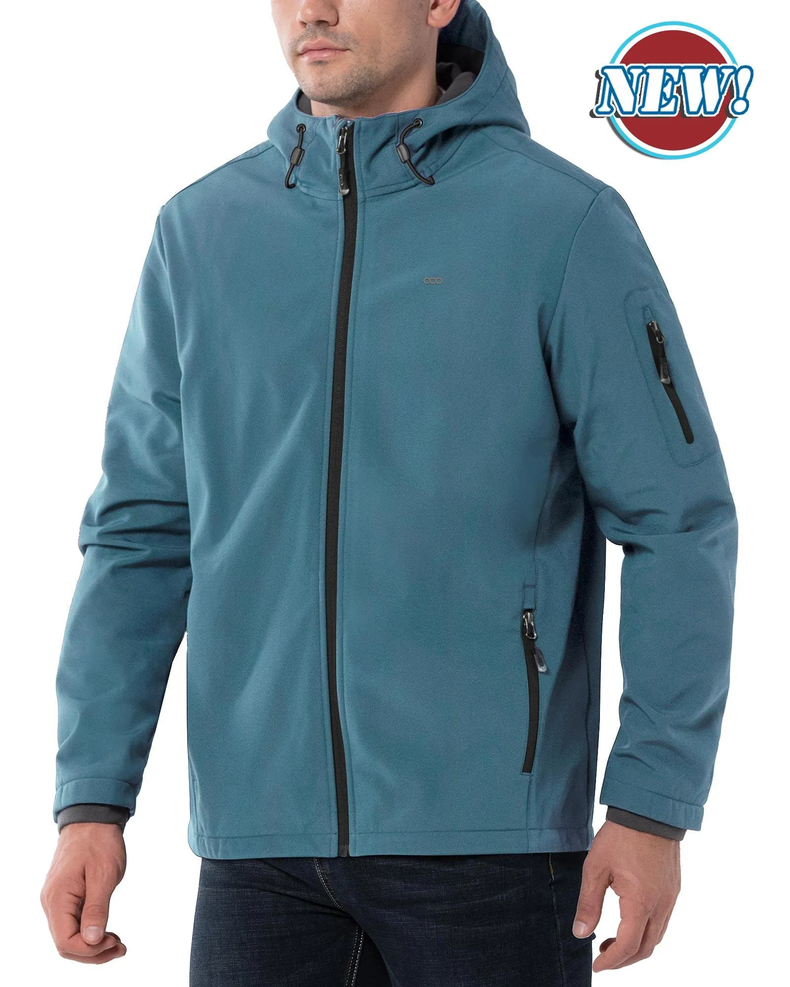 Men's Softshell Jacket Fleece Lined, Water Resistant Winter Warm Shell Jacket Coat Lightweight Outdoor Hiking