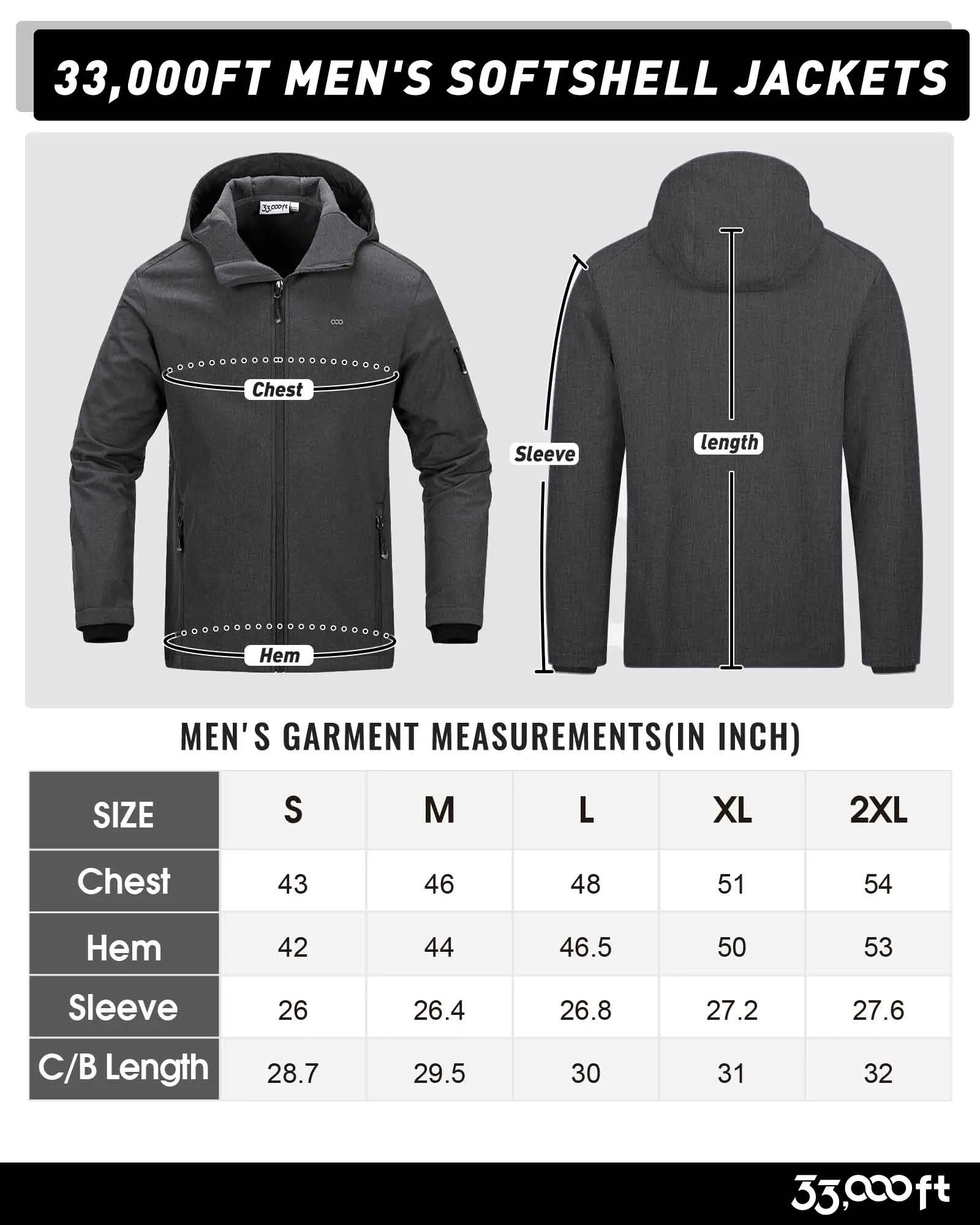 Men's Softshell Jacket Fleece Lined, Water Resistant Winter Warm Shell Jacket Coat Lightweight Outdoor Hiking