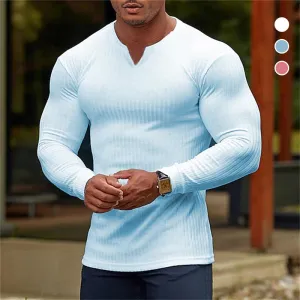 Men's V-Neck Basic Solid Color Shirt