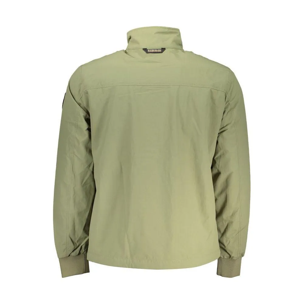 Napapijri Chic Waterproof Green Jacket with Contrast Accents