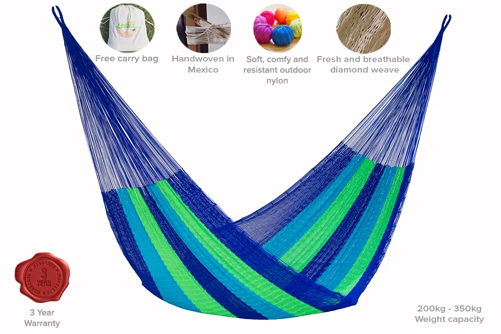 Outdoor all weather Mexican hammock in Oceanica - 3 years guarantee