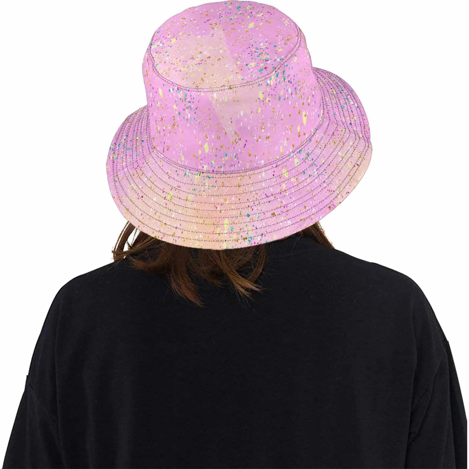 Pink Splash  Unisex Summer Single-Layer Bucket Hat