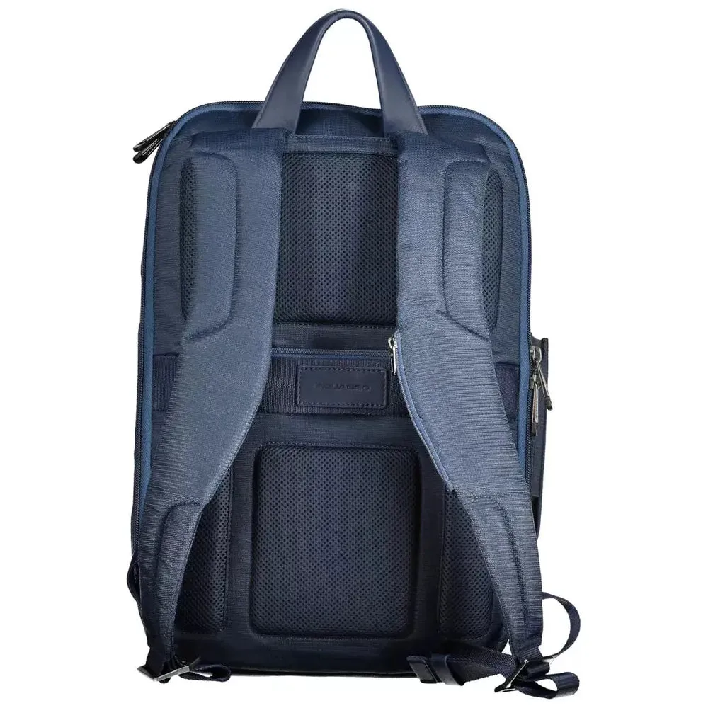 Piquadro Blue Recycled Polyester Men Backpack