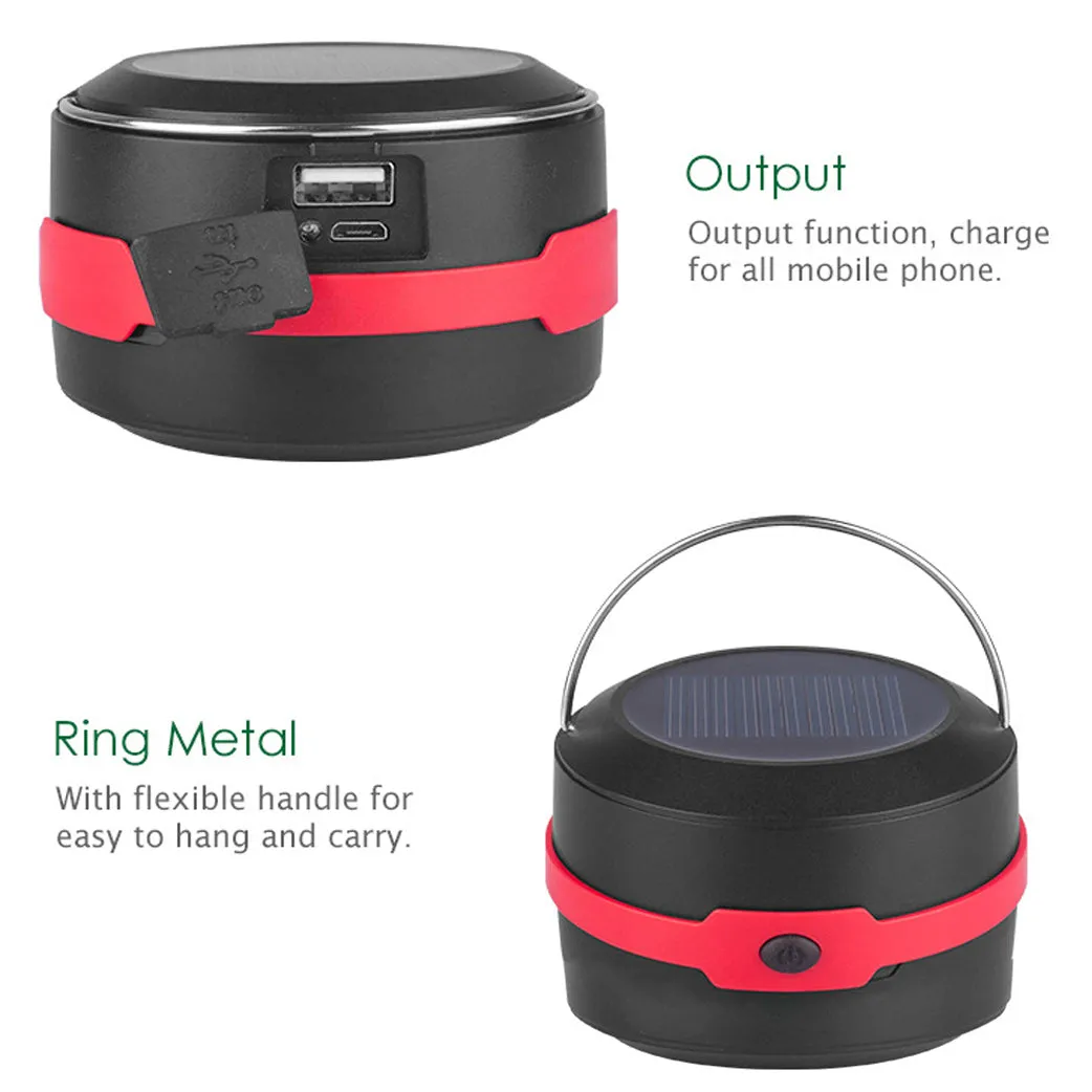 Solar Powered LED Camping Lantern, Collapsible Design USB