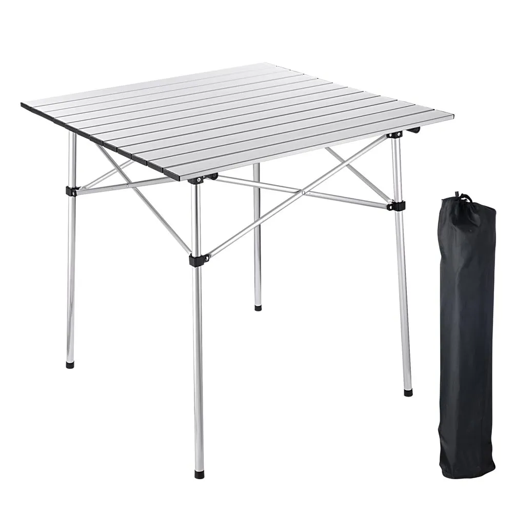 TheLAShop Aluminum Folding Camping Table Picnic Table 27x27.5in