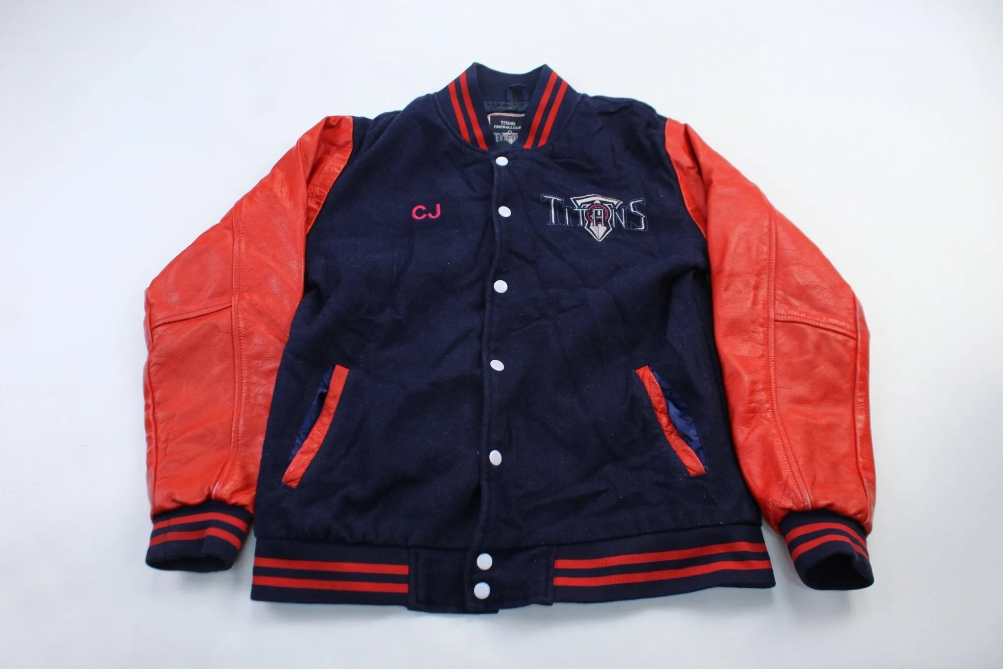 Titans Football Club Orange & Navy Blue Varsity Embroidered Jacket