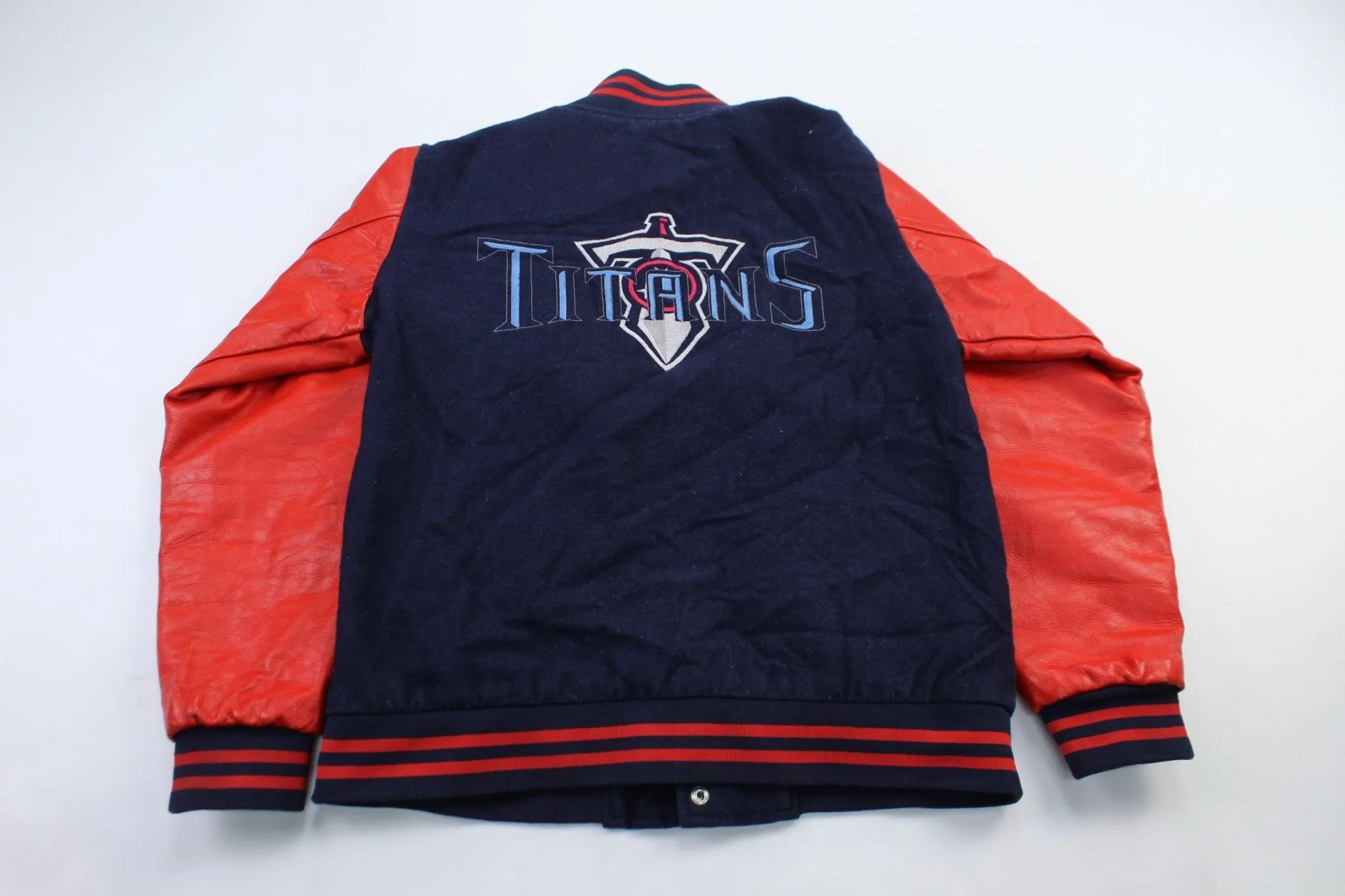 Titans Football Club Orange & Navy Blue Varsity Embroidered Jacket