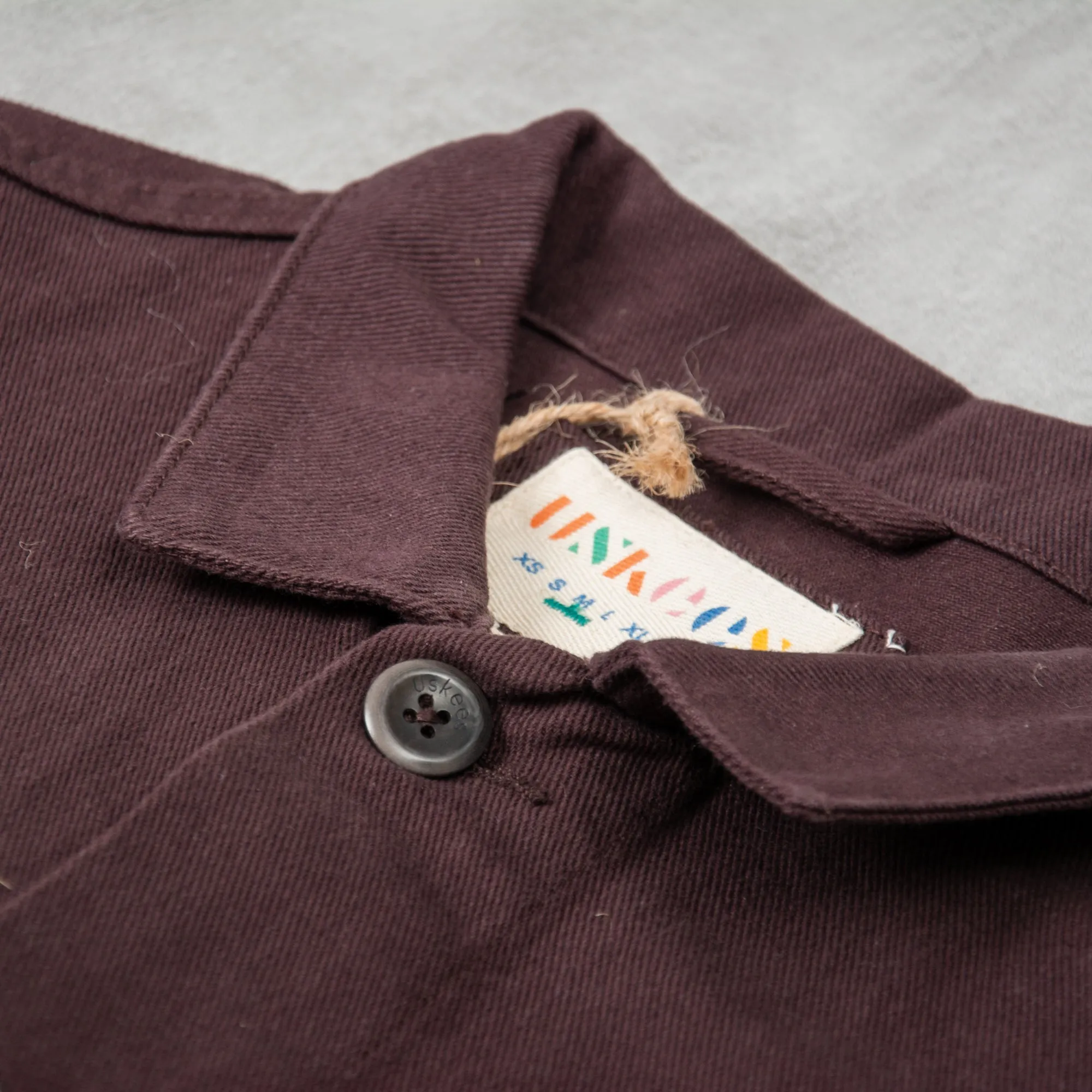 Uskees 3001 Drill Buttoned Overshirt - Dark Plum