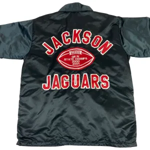 VTG USA JACKSON JAGUARS FOOTBALL LINED NYLON WINDBREAKER SURFER JACKET 44” L