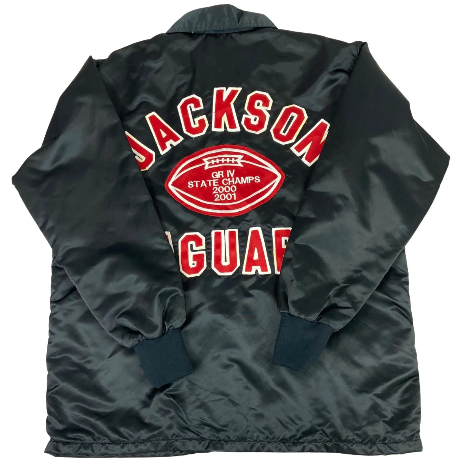 VTG USA JACKSON JAGUARS FOOTBALL LINED NYLON WINDBREAKER SURFER JACKET 44” L